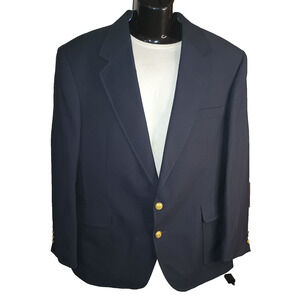 Versini Navy Blue Gold Button Classic Formal Blazer Jacket Size 44 M003